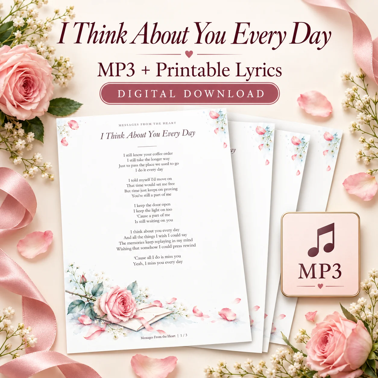 I Think About You Every Day — MP3 + Printable Lyrics product image (1)