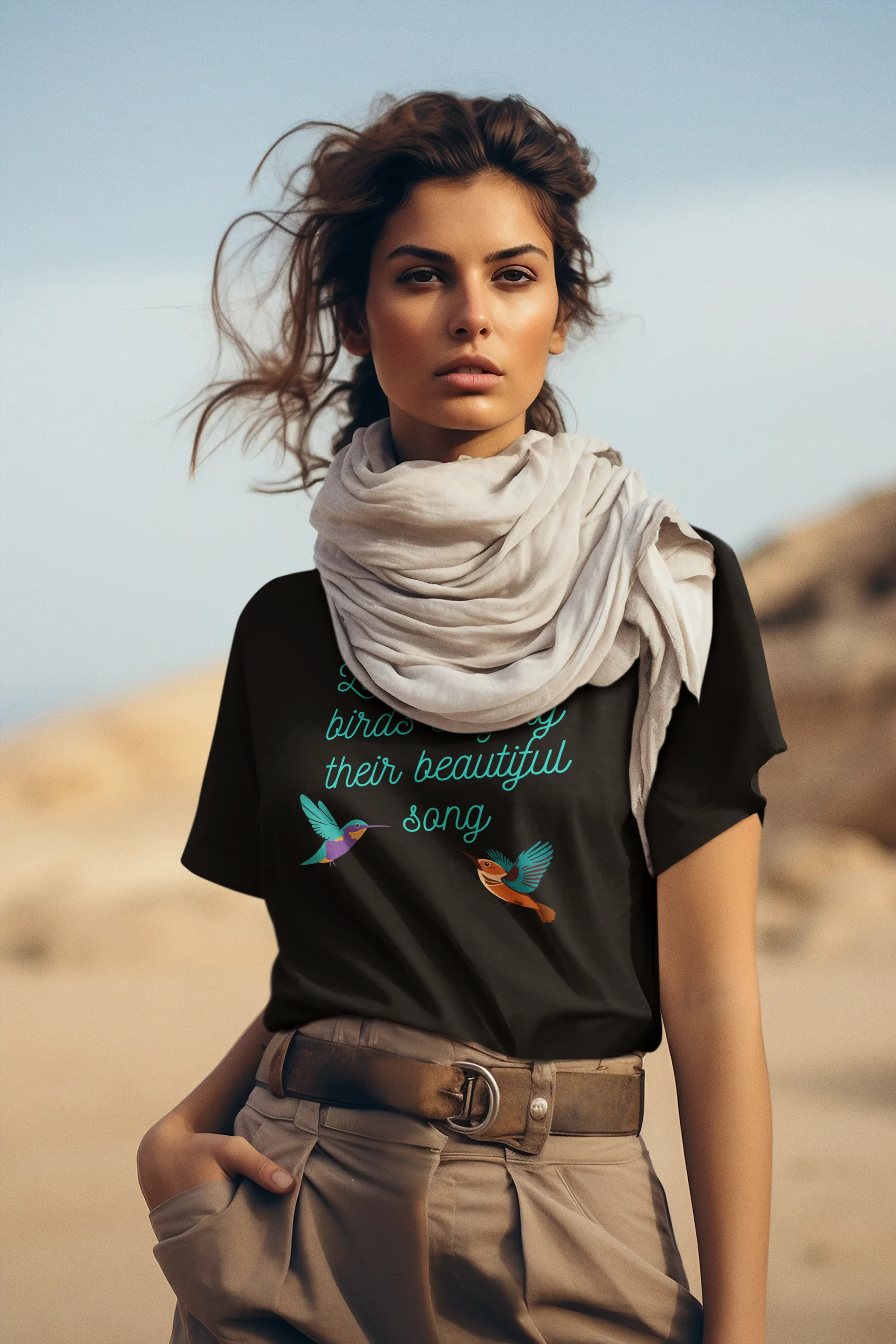 Listen to the Birds Singing Their Beautiful Song Graphic T-shirt product image (1)