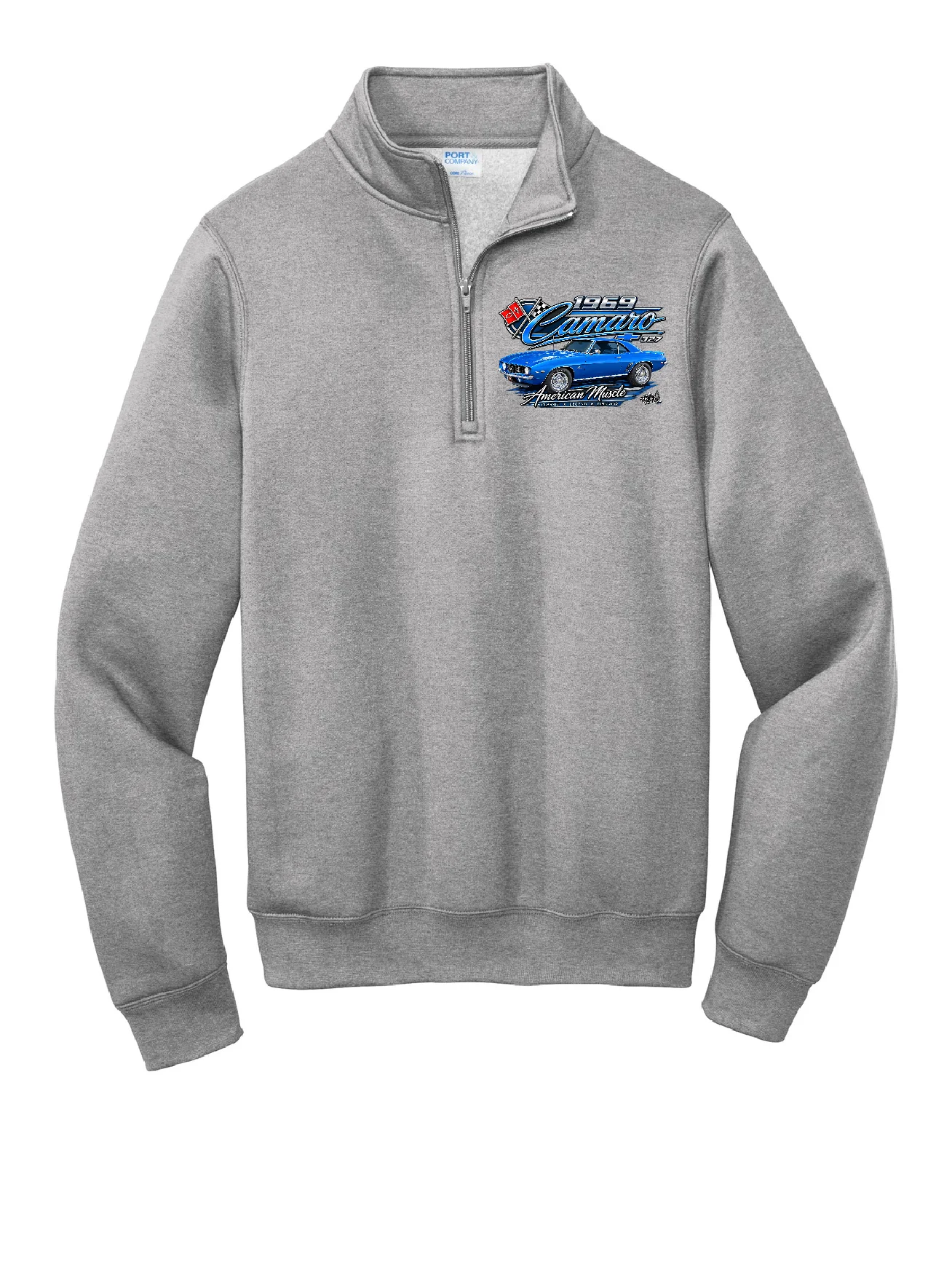 1969 CAMARO ON A PORT AND CO 1/4 ZIP SWEATSHIRT product image (2)