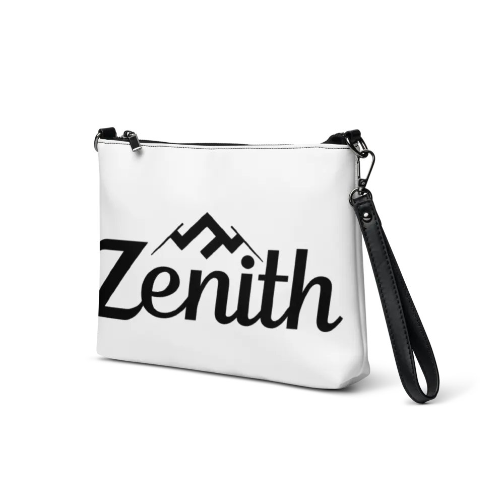 Zenith All-Over Print Crossbody Bag - White Minimalist Design with Elegant Cursive 'Zenith' product image (3)