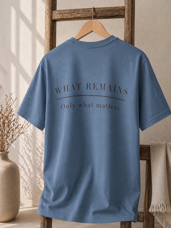 What Remains T-Shirt — Minimal Statement Tee | ESCALARO Essentials product image (1)
