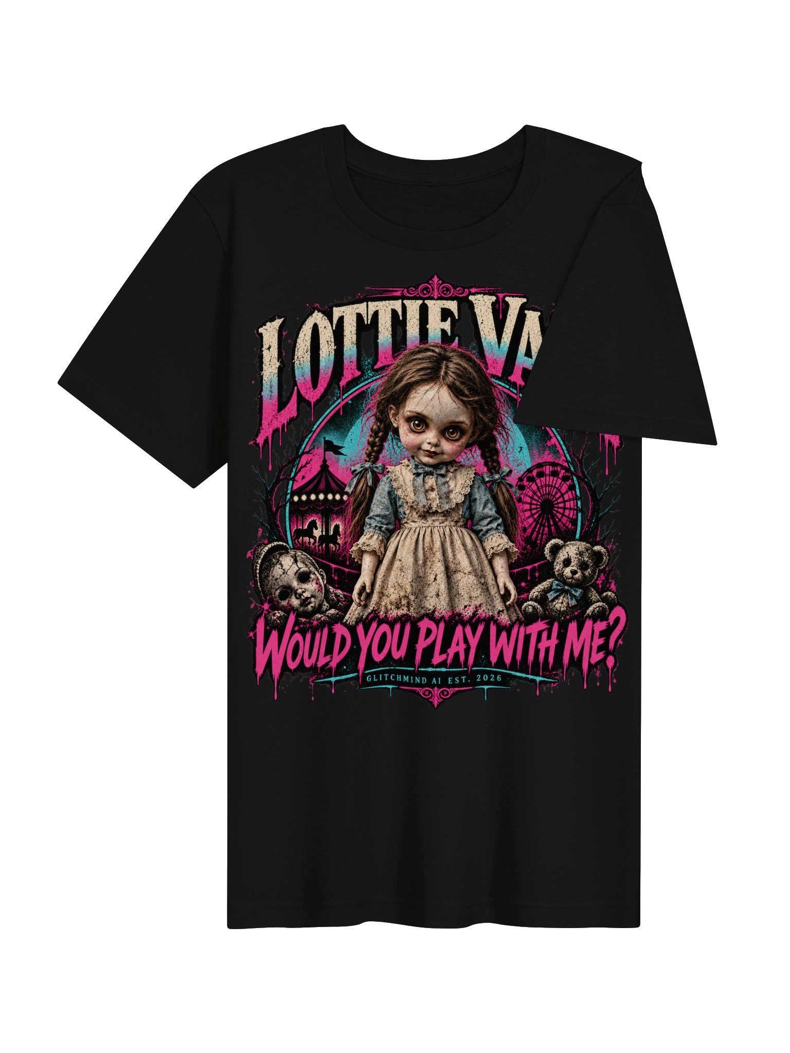 Lottie Vale “Would You Play With Me?” Front Print T-Shirt product image (4)