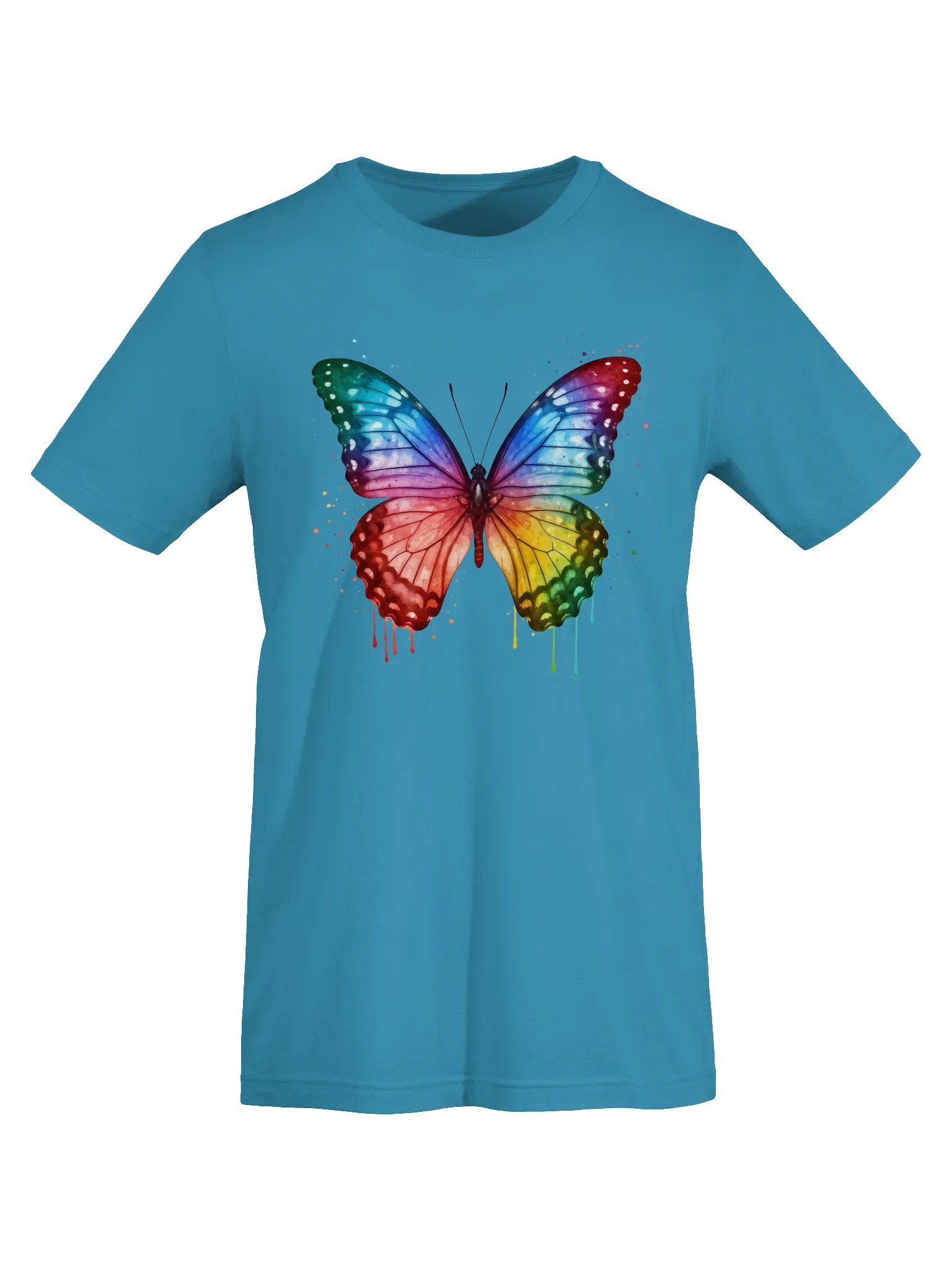 Rainbow Cascade Butterfly Watercolor Tee product image (1)