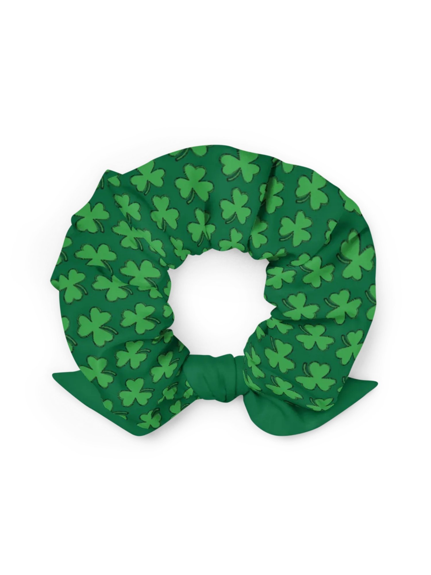 St Patrick's Day Shamrock ☘️ Recycled Hair Scrunchie ♻️ product image (4)