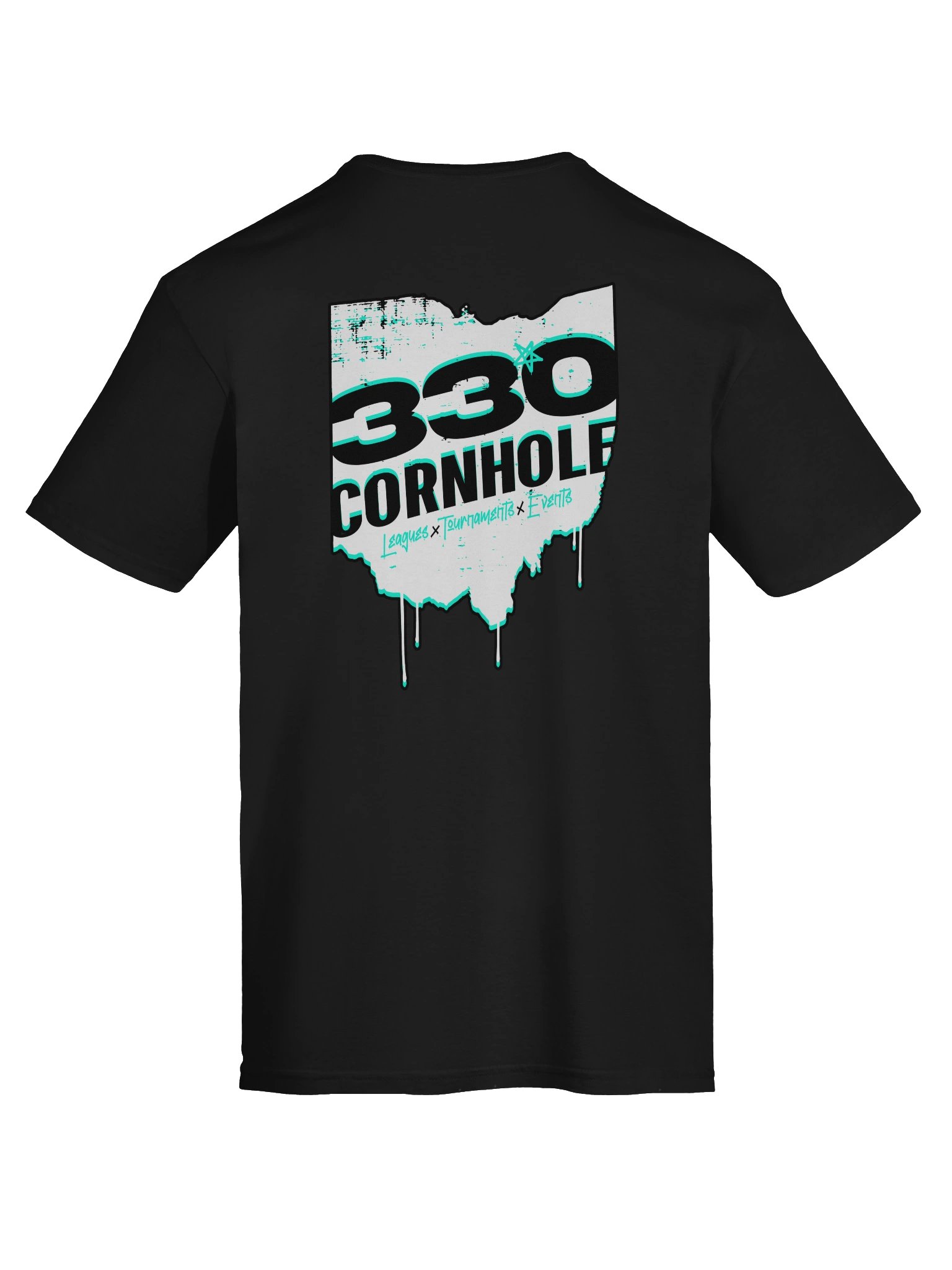 Gildan Softstyle 330 Cornhole Grunge State Outline T-Shirt - Back Logo product image (11)