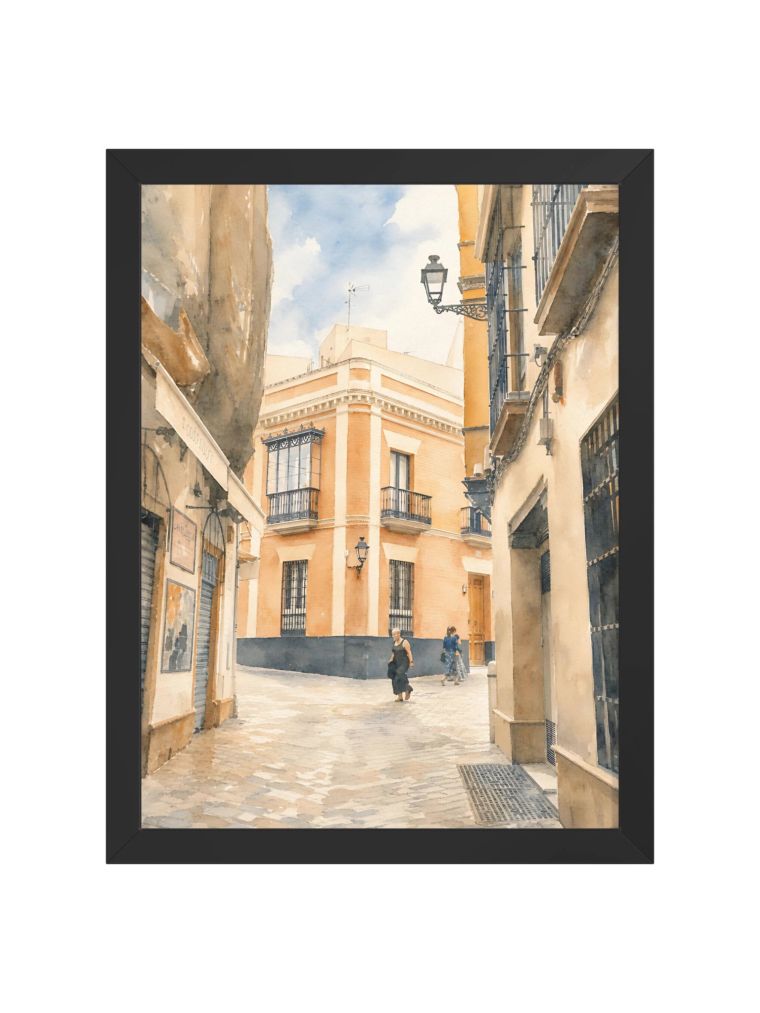 Sunlit Seville Wall art, European Alley Framed Postert product image (2)