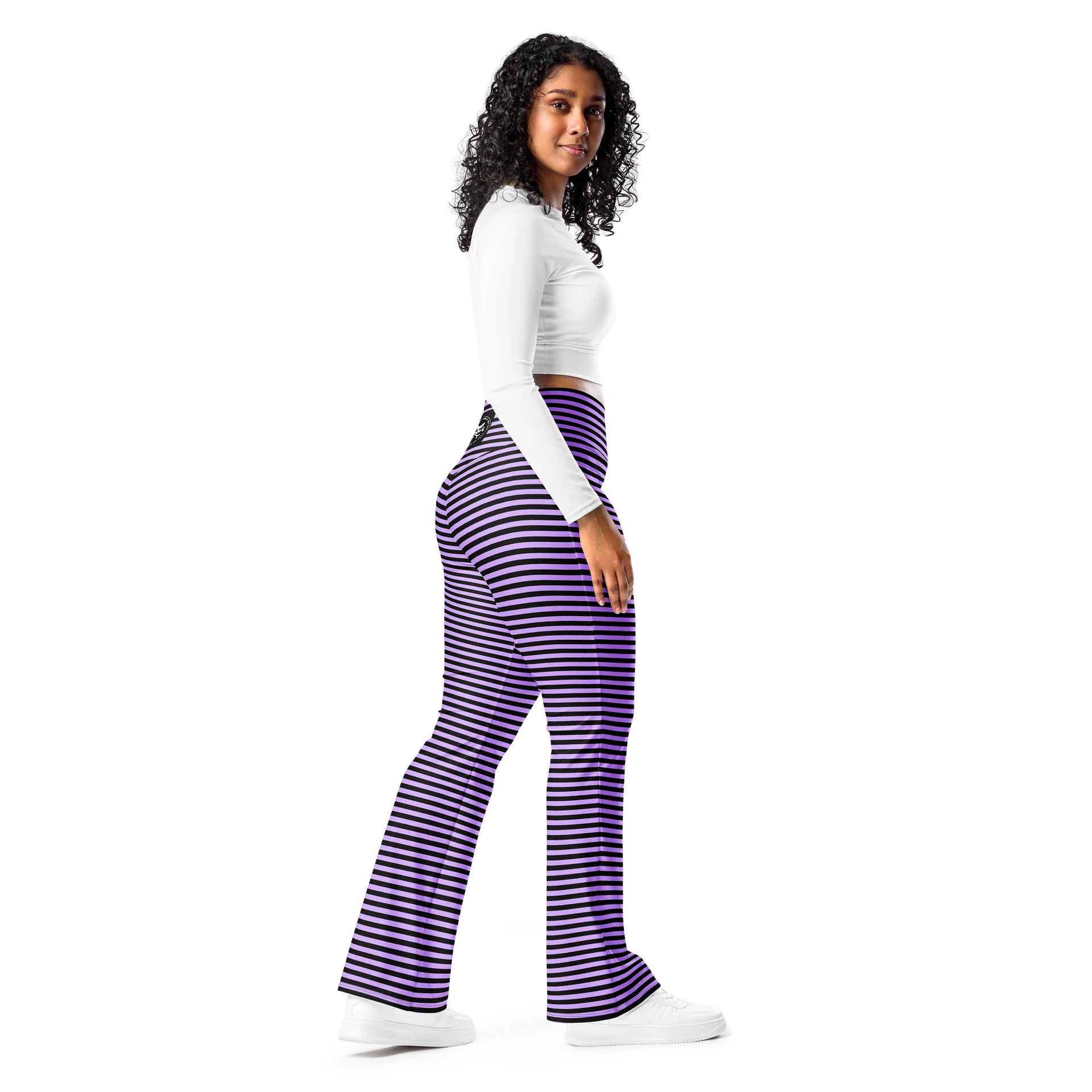 Purple and Blaque Stripped Kat Skull Flares product image (9)