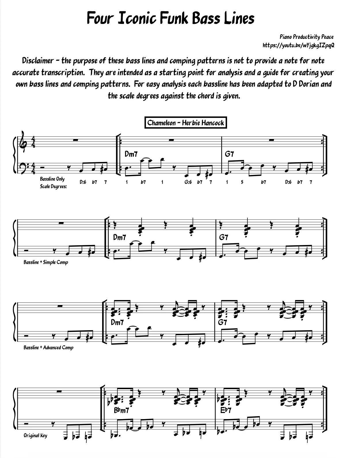 4 Iconic Funk Bass Lines & Comping Patterns for Piano product image (1)