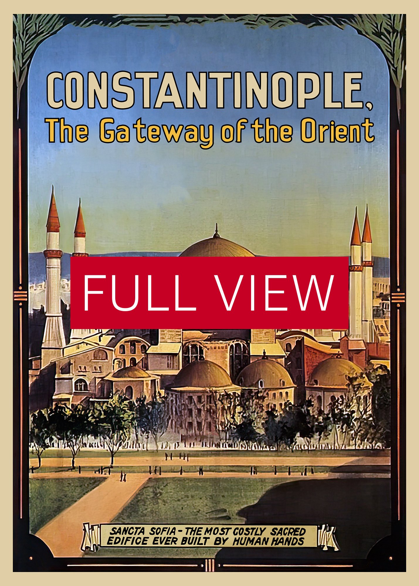 Constantinople, Istanbul, Turkey, 1910s — retro vintage travel poster, retro travel art, retro travel wall art product image (3)