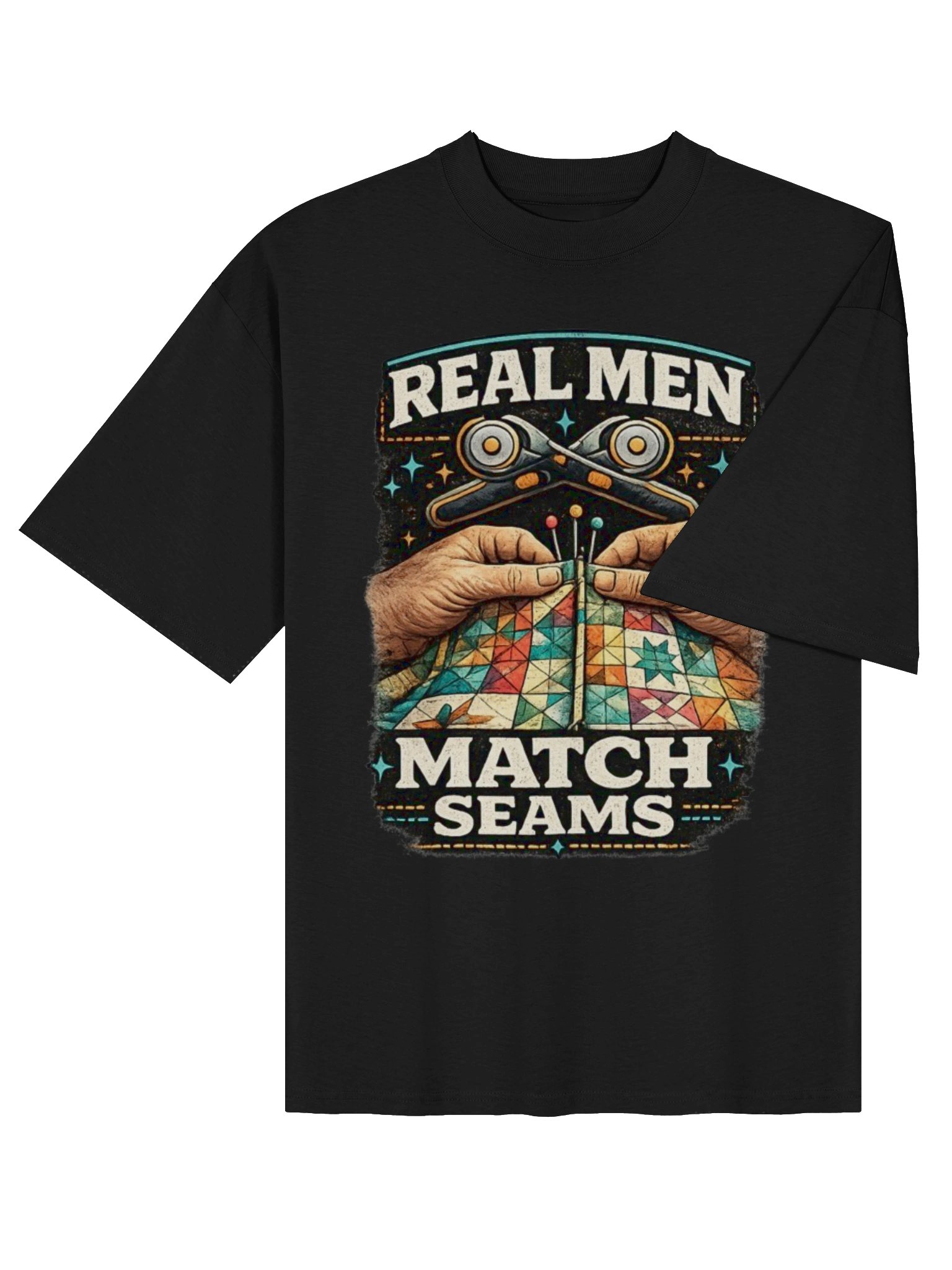 REAL MEN Match Seams — Quilter Patchwork Tee product image (12)