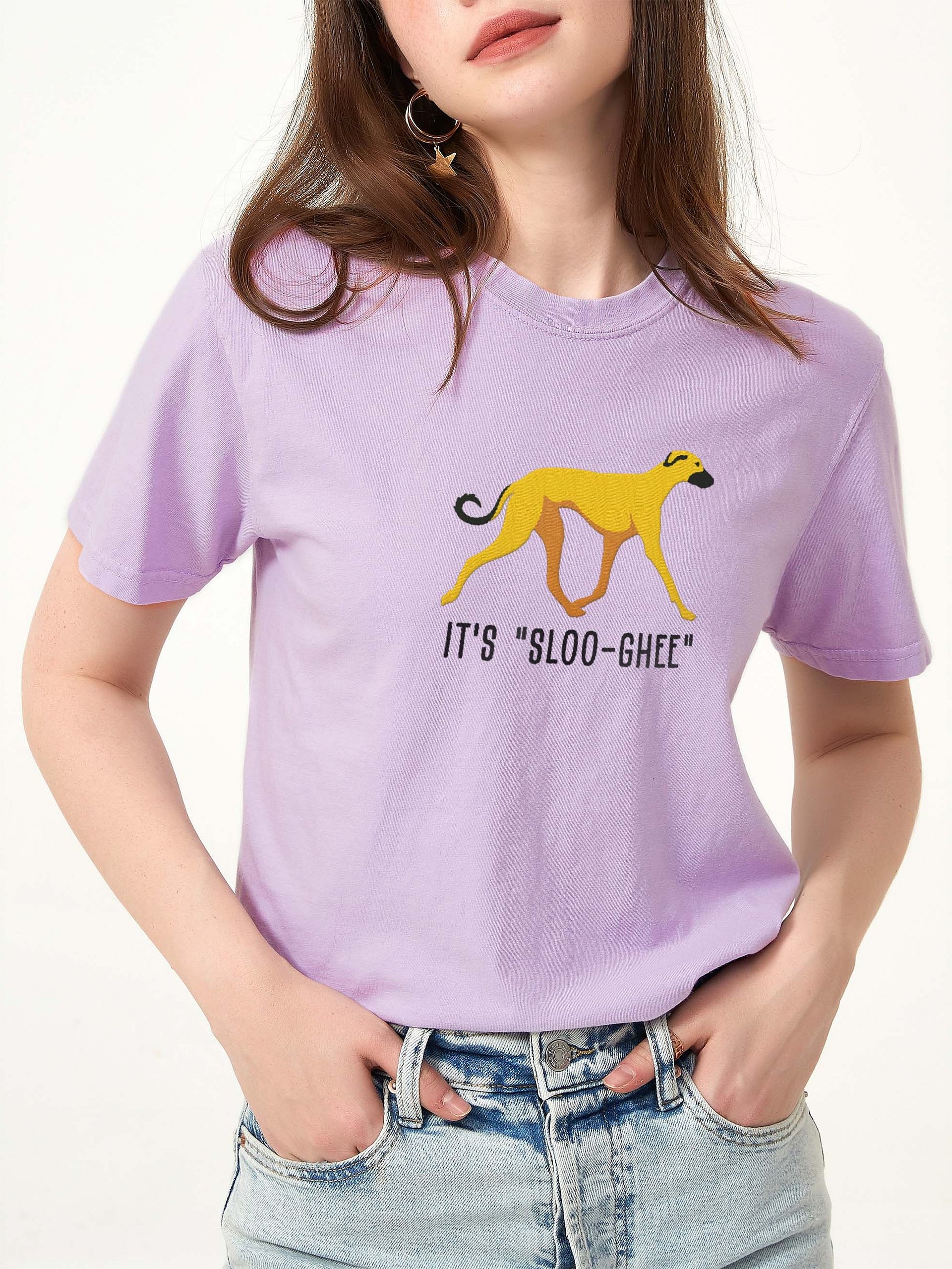 It's Sloo-Gee T-Shirt(Embroidered) of a Sloughi(Cream) product image (2)