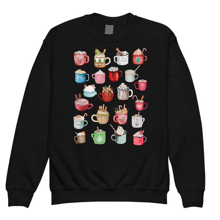 Hot Cocoa Collage Winter Youth Crewneck Sweatshirt product image (4)