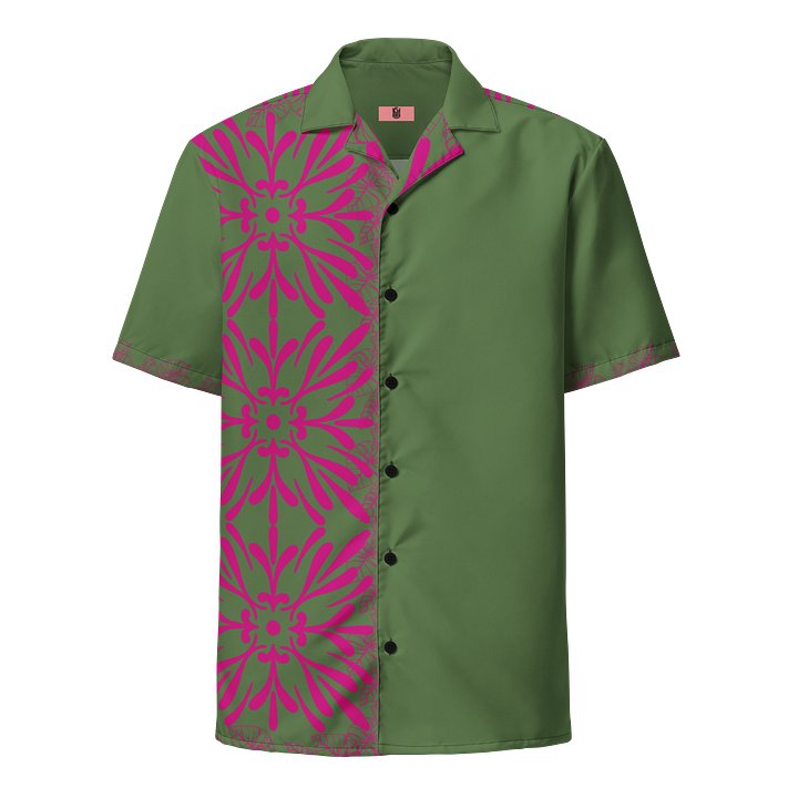 Chemise locale en treillis olive et magenta — PU MANATU product image (1)