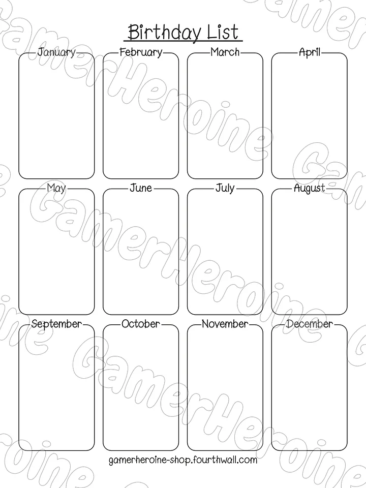 Birthday List product image (2)