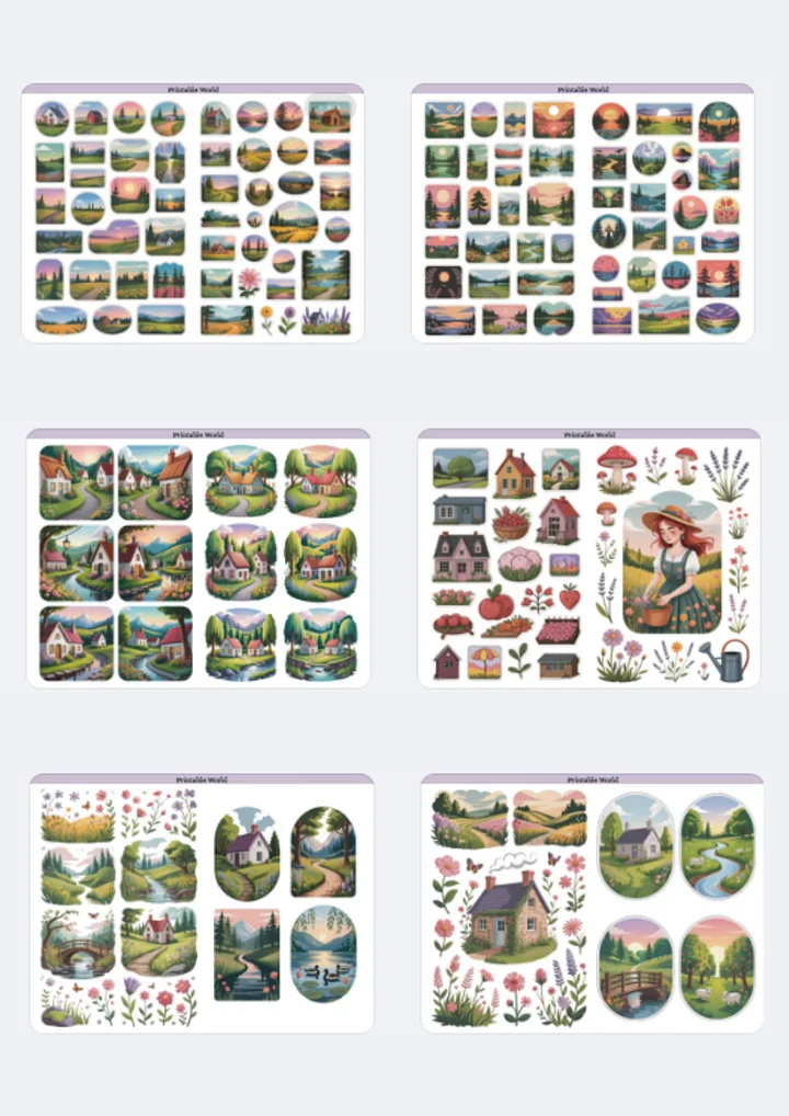 Scenes & Landscapes Sticker Pack (Cottagecore Style) product image (2)