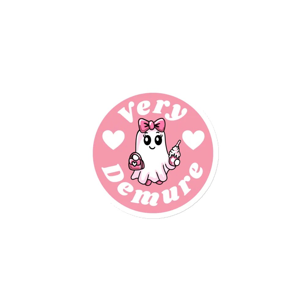 Very Demure Cute Ghost Circle Magnet product image (1)