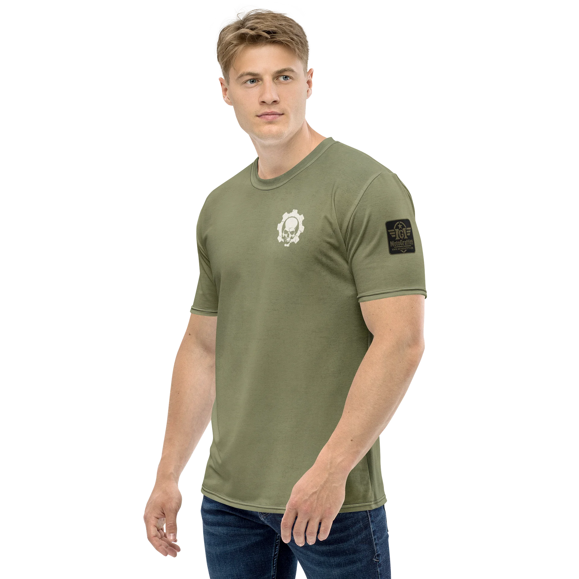 Danger Last Fucks Given MötoGraffitti Tee in OD Green product image (3)