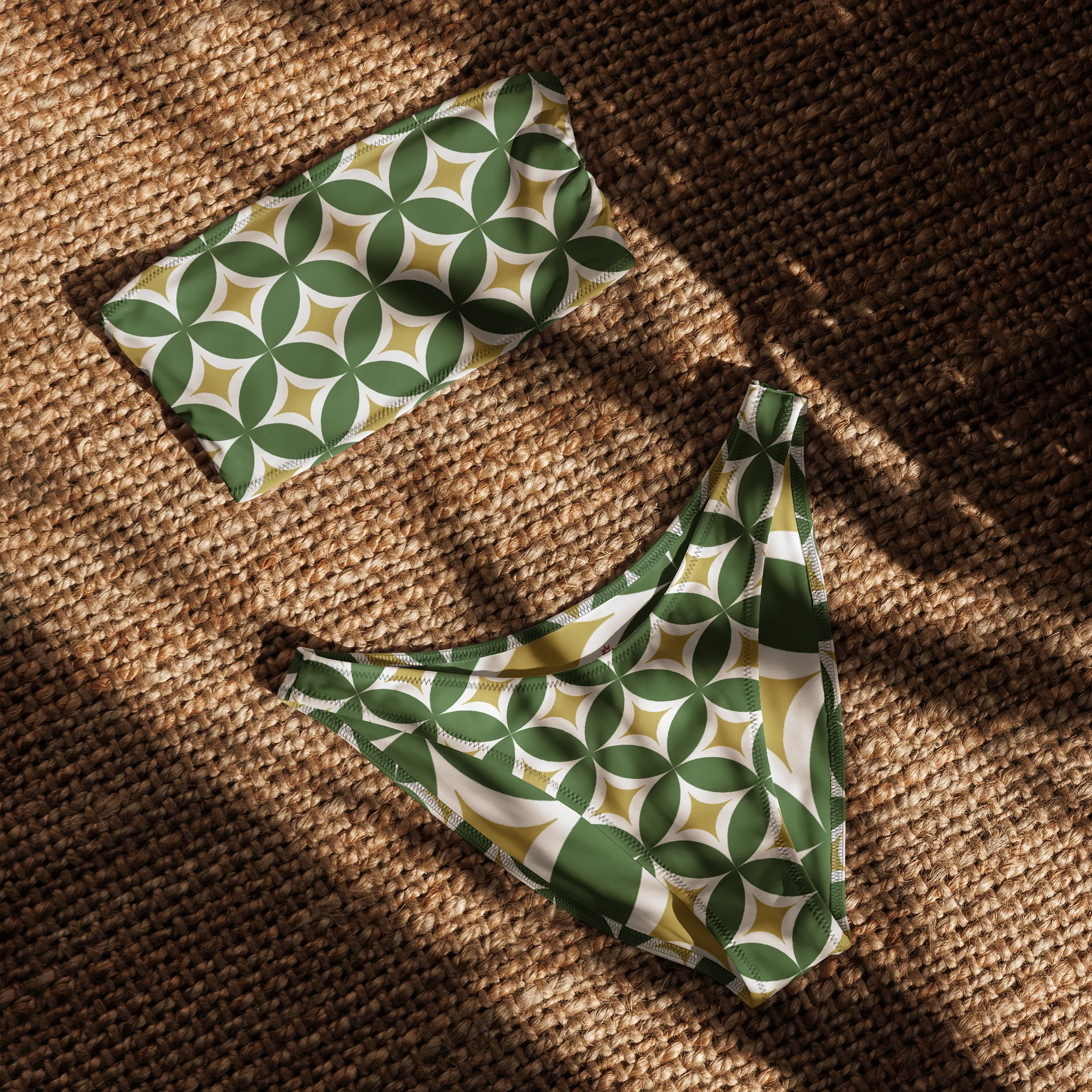 Tessellated Leaf Bandeau Bikini Set product image (4)