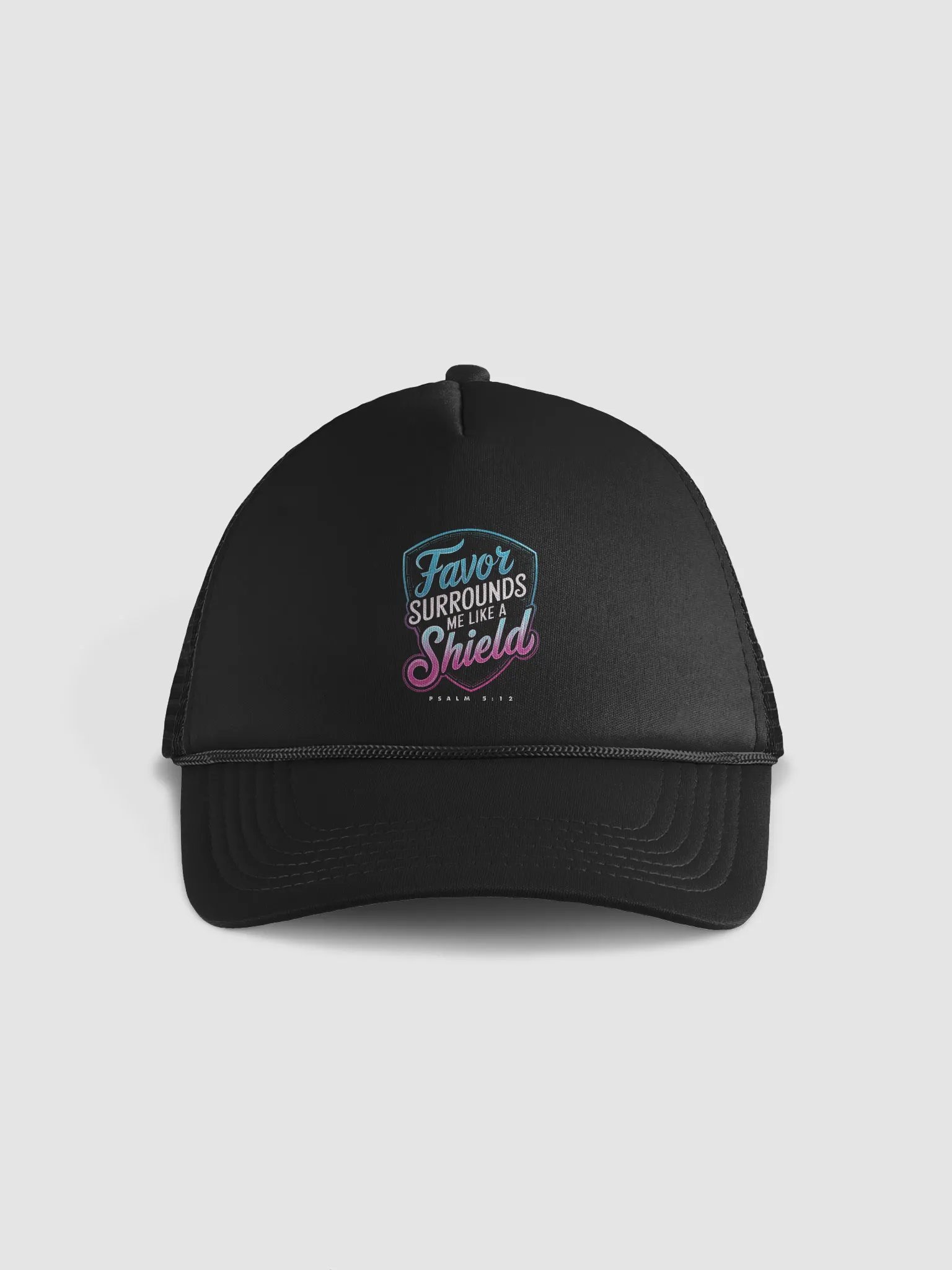 Favor surrounds me like a shield Trucker Hat product image (1)