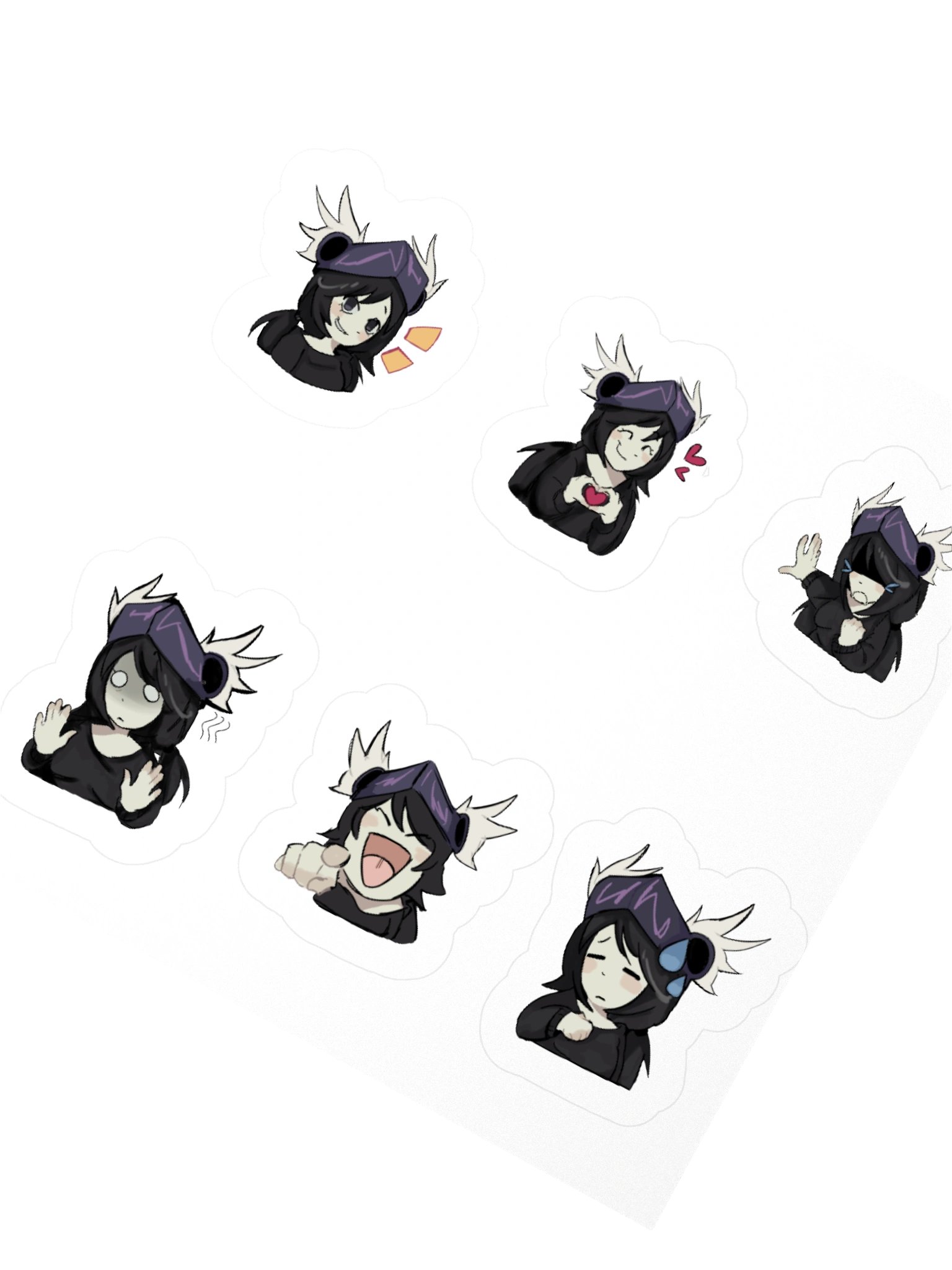 Unozz Emoticon Mood Pack - Funny Cartoon Aesthetic Stickers (6 Pack) product image (2)