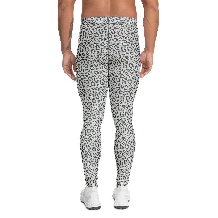 Comfortable Men's Leggings Bold Gray Leopard Print product image (2)