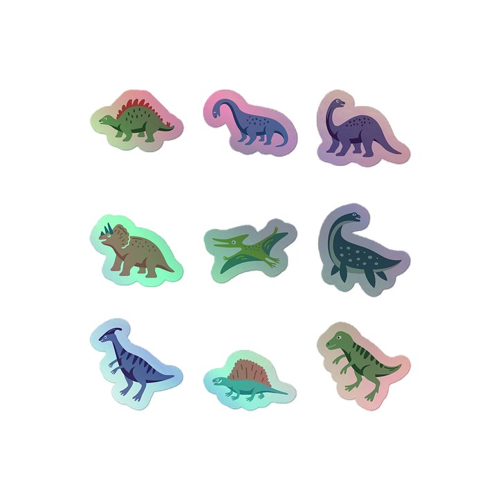 Dino Delight Holographic Sticker Pack product image (1)