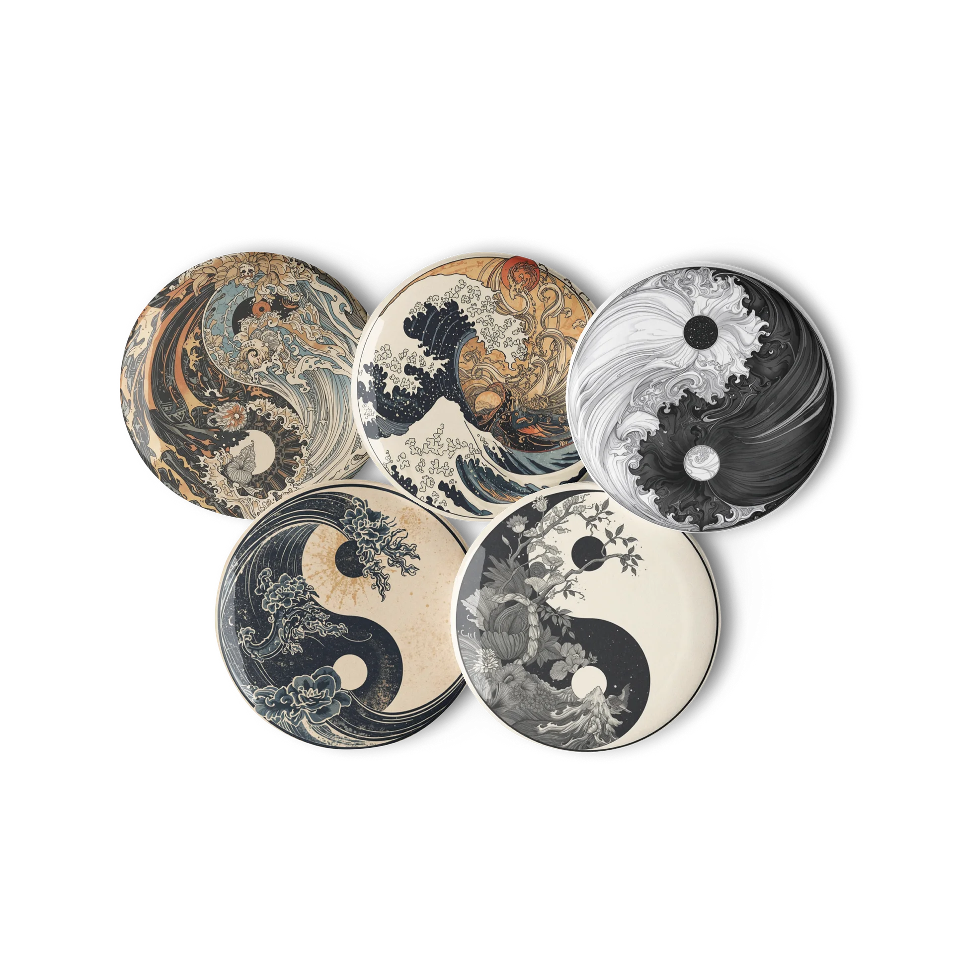 Cosmic Balance Art Pins (set 10) – Abstract Yin & Yang Collection product image (2)