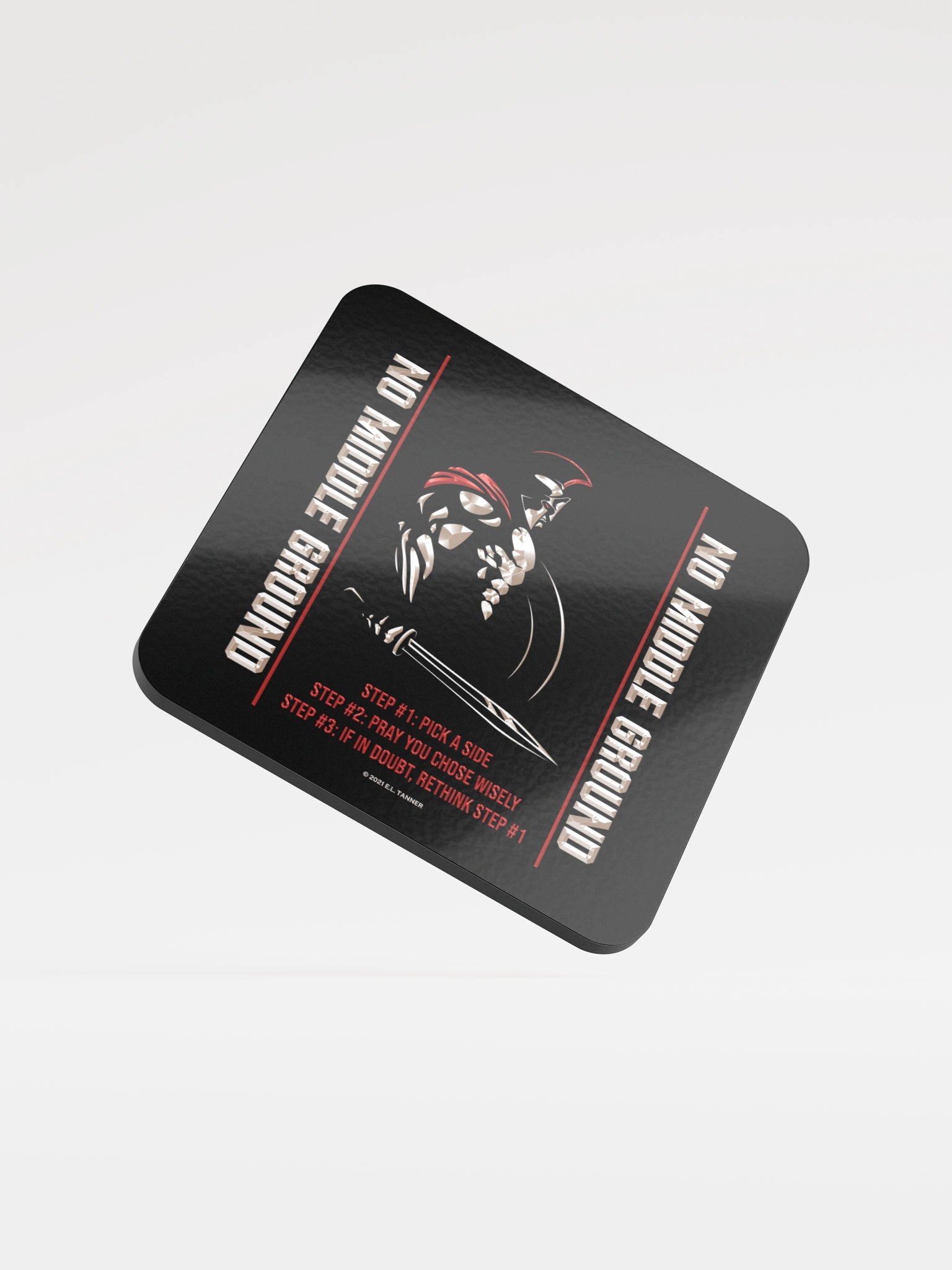 No Middle Ground Pick a Side, Blk Coaster product image (1)