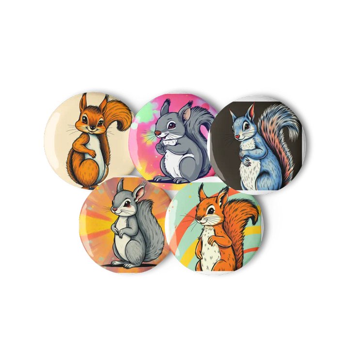 Rainbow Squirrel Pin Button Set product image (3)