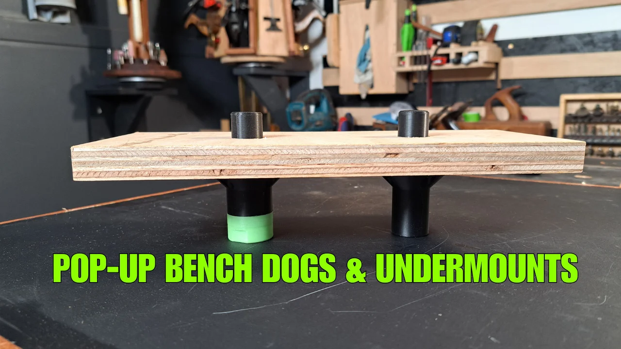 Pop-up Bench Dogs with MFT Undermounts 3D print files. product image (10)