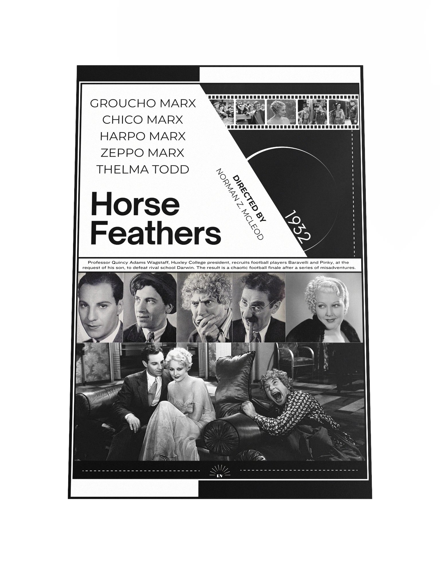 Horse Feathers with the Marx Brothers and Thelma Todd 1932 | Movie Poster | 12x18 Wall Art product image (1)