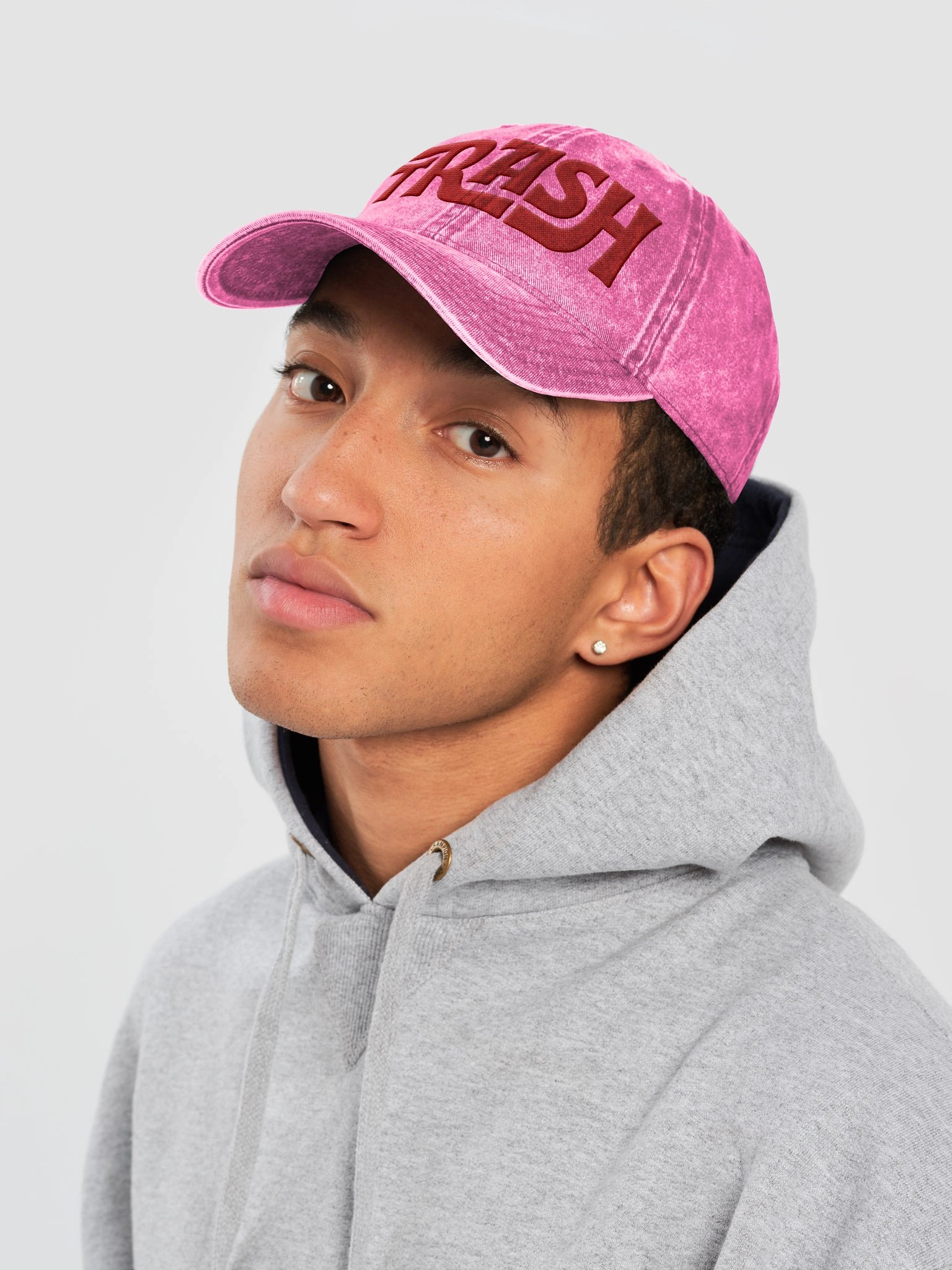 TRASH Pink + Red Baseball Hat product image (5)