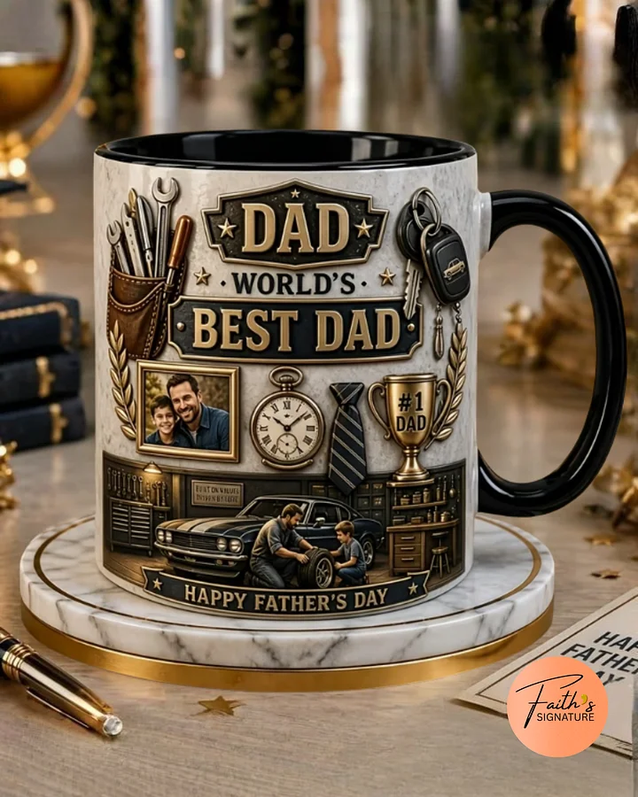 World's Best Dad Father's Day Mechanic Garage Car Enthusiast Accent Mug product image (1)