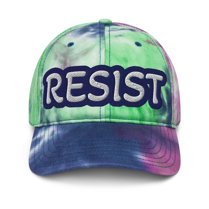 Overt-Covert Resistance Collection "Resist" Embroidered-dual sided, front and back, Unique Tie-Dye Dad Hat product image (1)