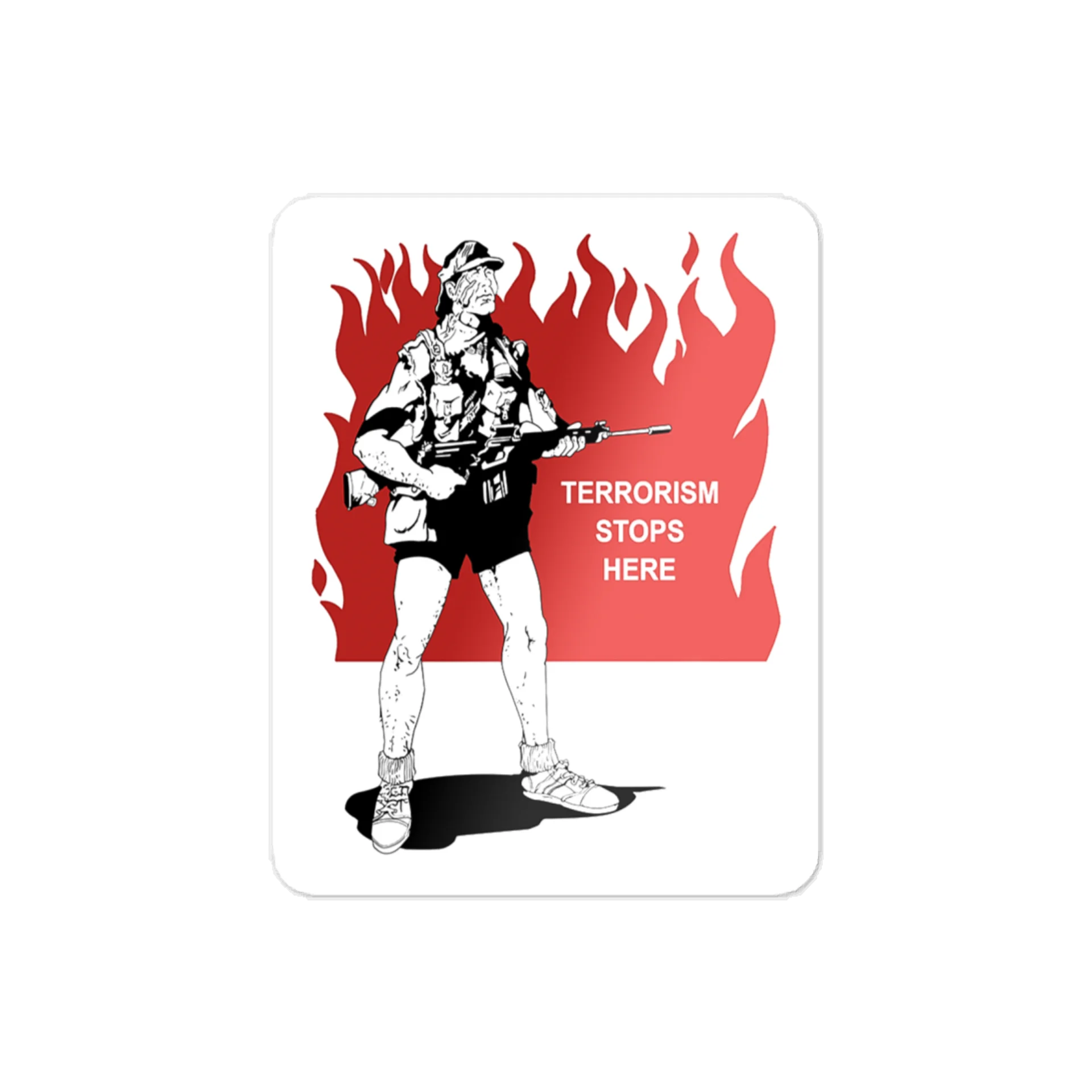 "TERRORISM STOPS HERE" STICKER product image (4)