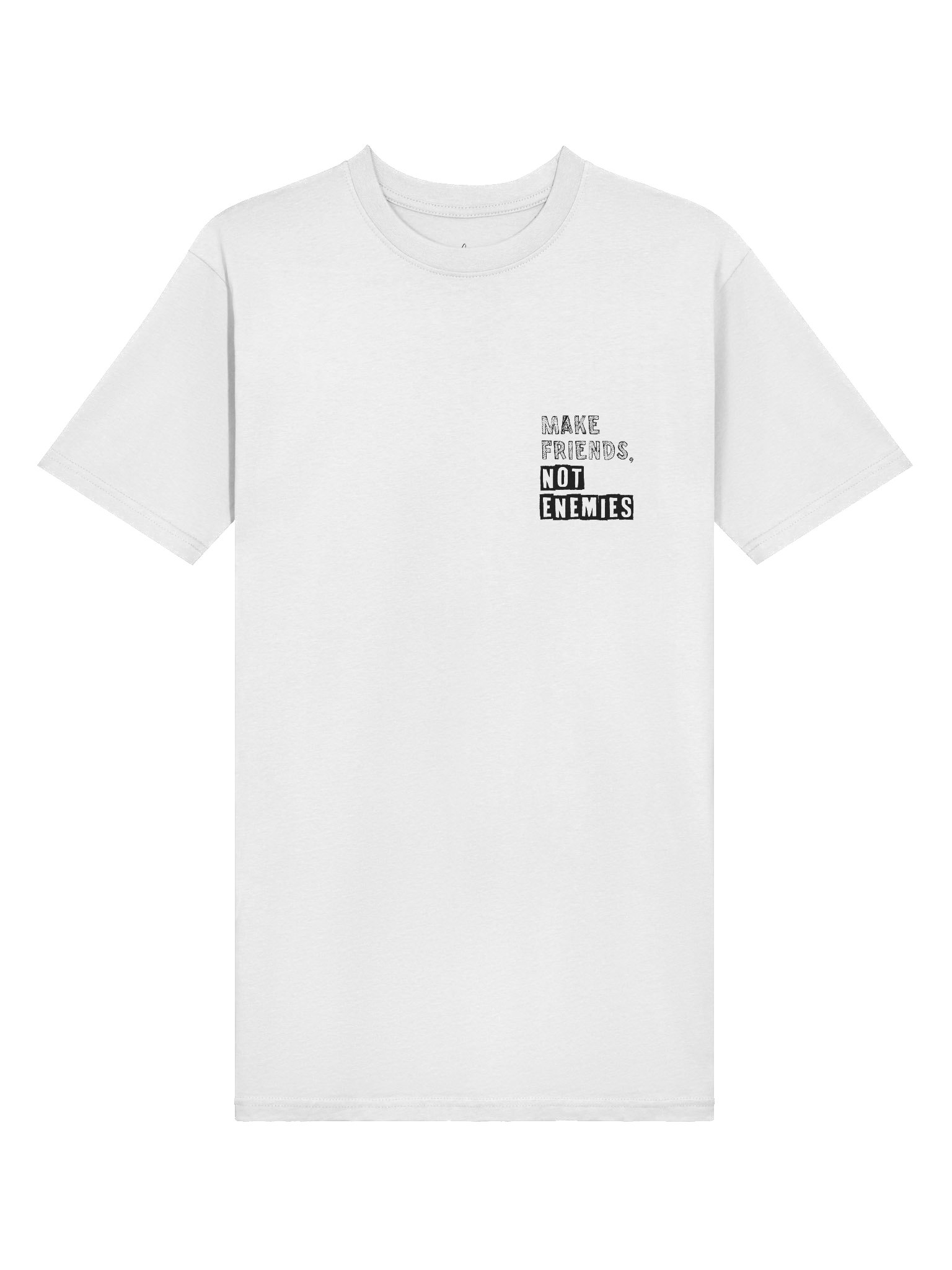 Make Friends Not Enemies White Tee product image (6)