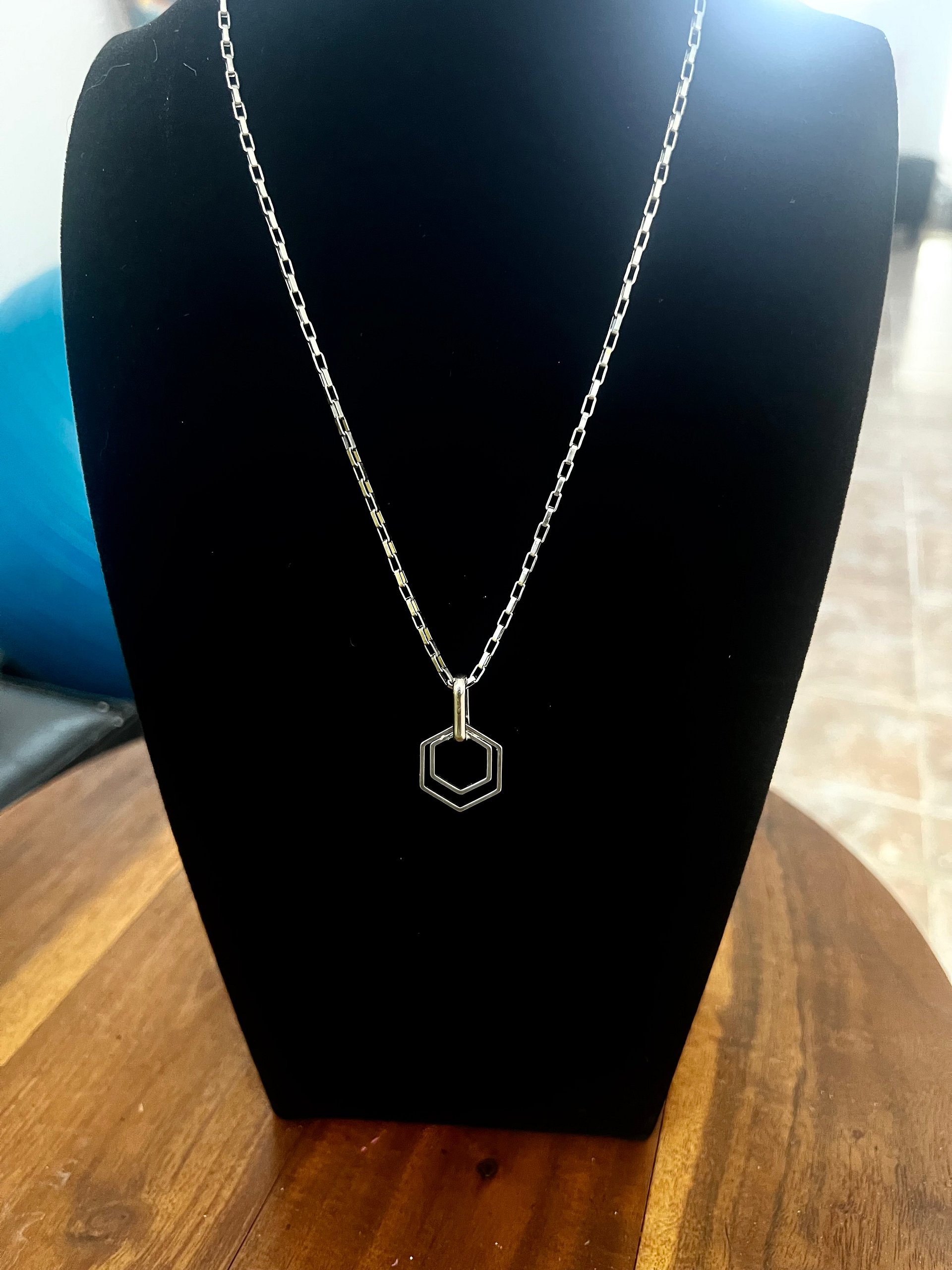 Double Hexagon Necklace product image (1)