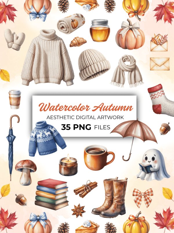 MRR/PLR Autumn Clipart PNG product image (1)