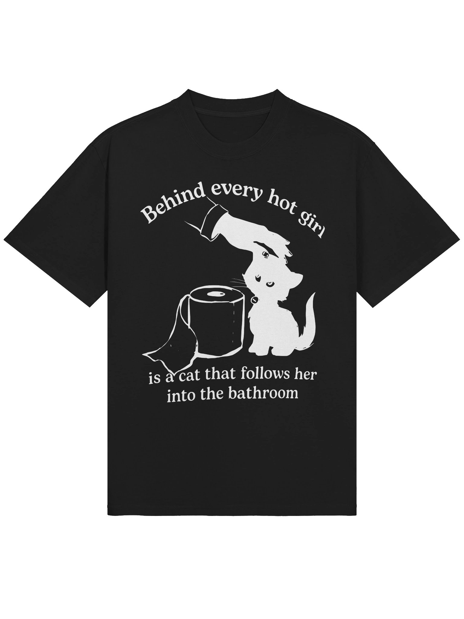Behind Every Hot Girl Is a Cat Graphic T-Shirt product image (1)