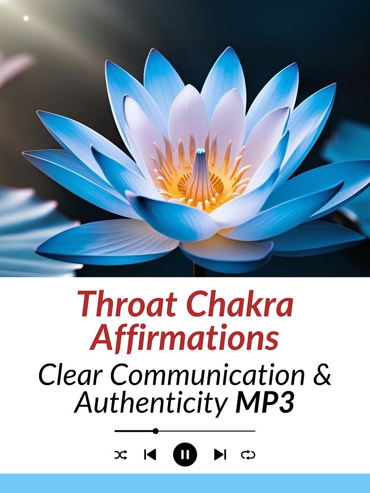 Throat Chakra Affirmations for Clear Communication & Authenticity | 741 Hz Frequency | MP3 Download product image (1)
