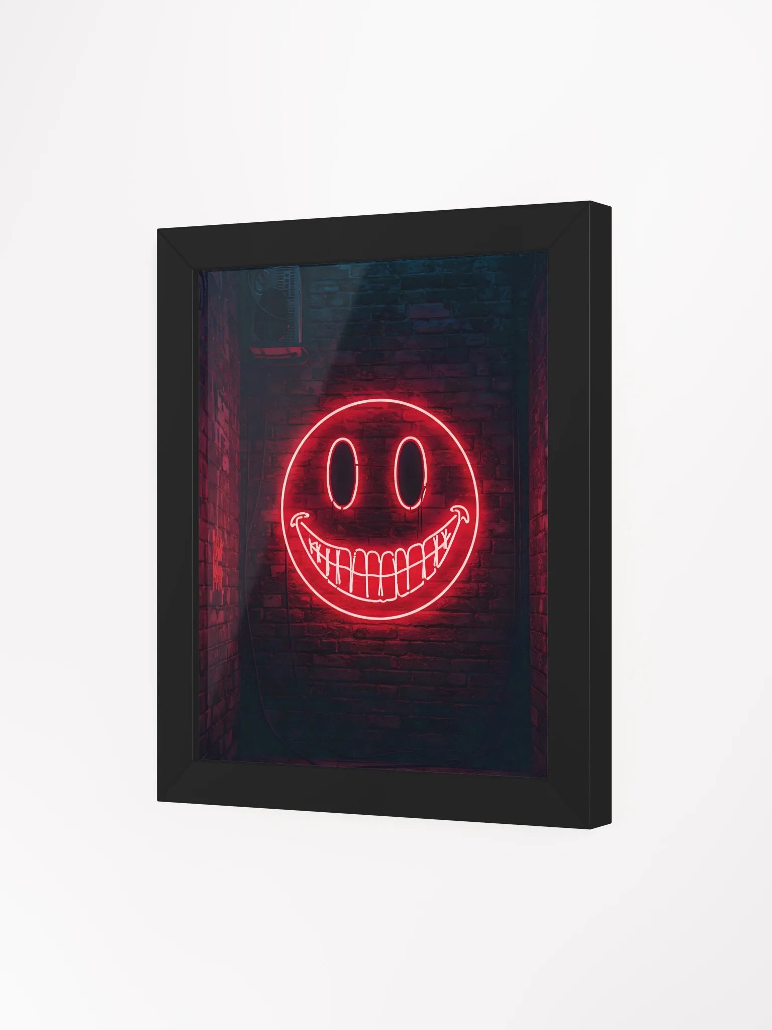 Red Neon Smiley Face Framed Poster product image (28)
