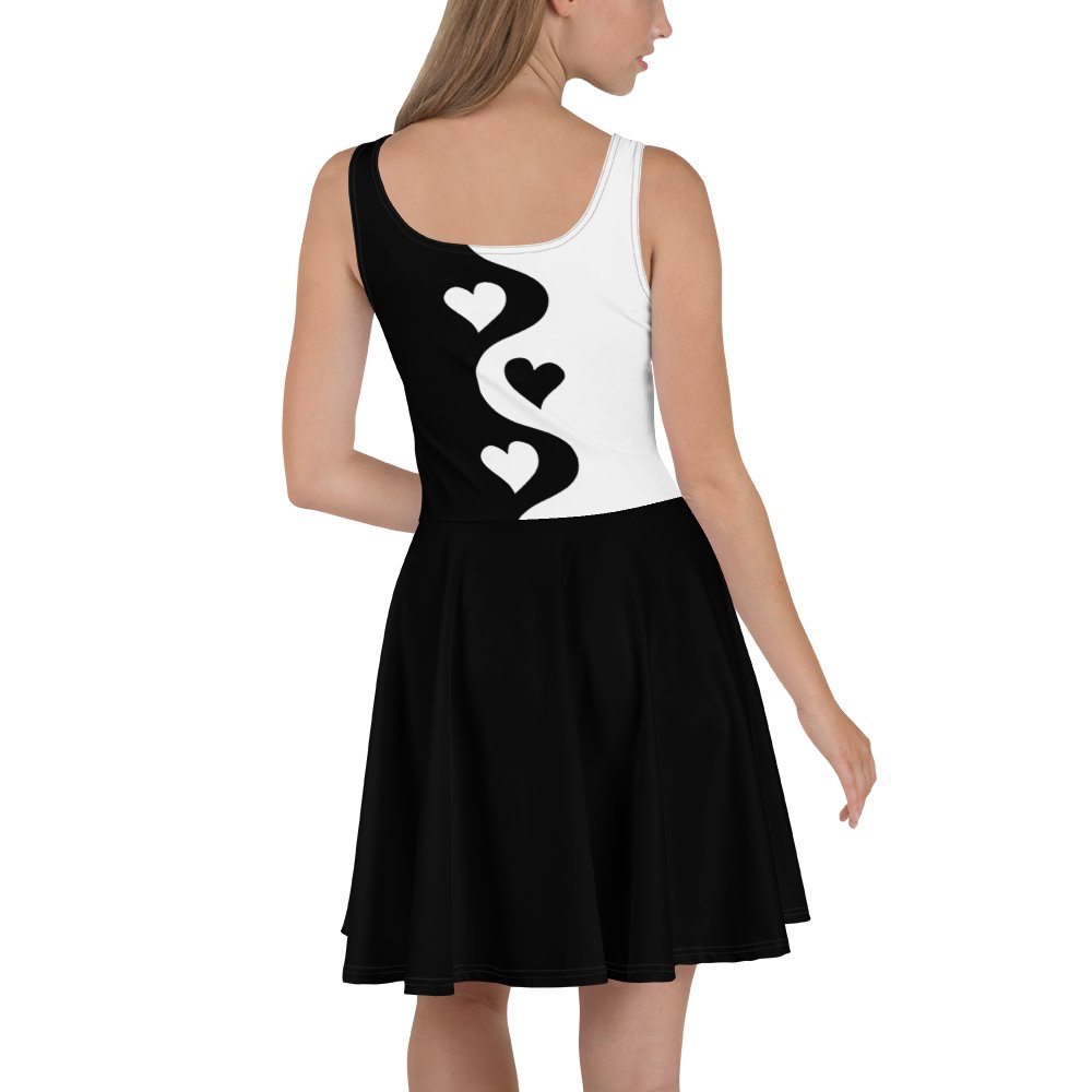 Split Black and White Hearts Dress product image (3)