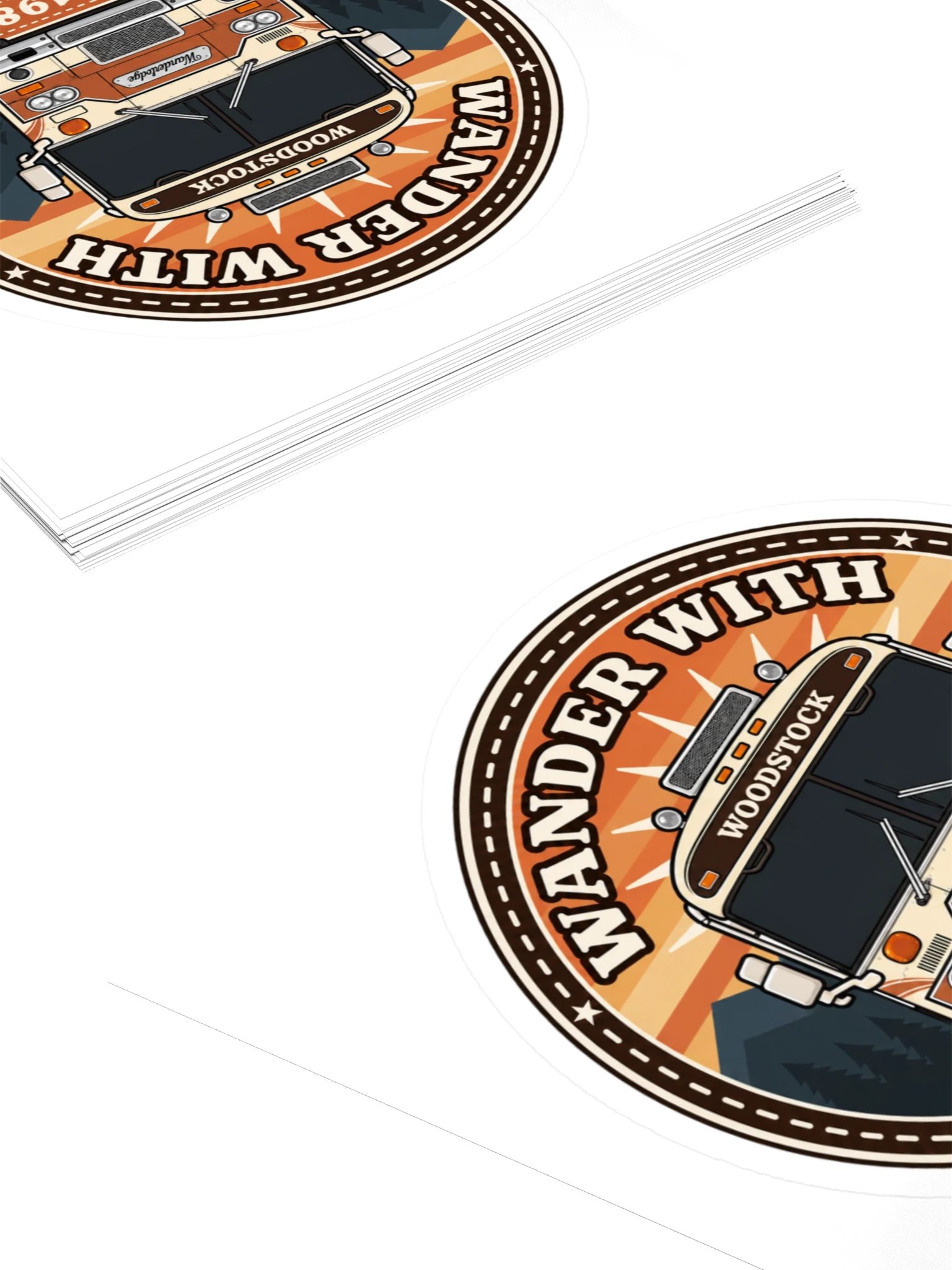 Woodstock Vintage Travel Patch Sticker — Dark Windshield product image (4)