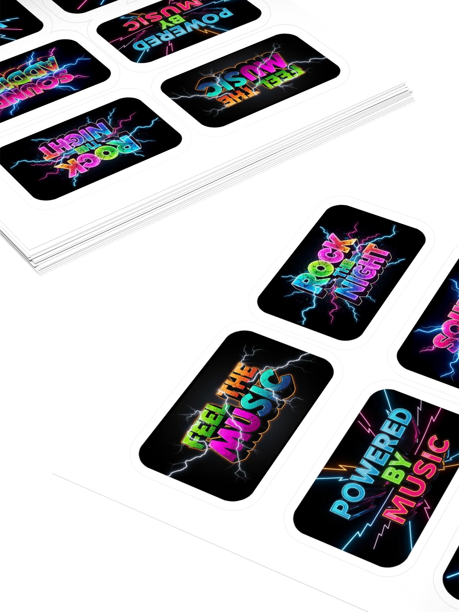 Neon Music Vibes Black Sticker Set product image (4)