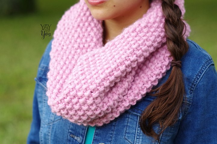 Seed Stitch Cowl - PDF Knitting Pattern & Video Tutorial for Beginners product image (2)