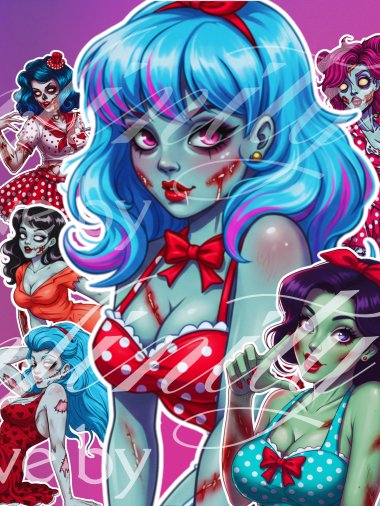 Zombie Pinup Illustrated Desktop Wallpaper product image (2)