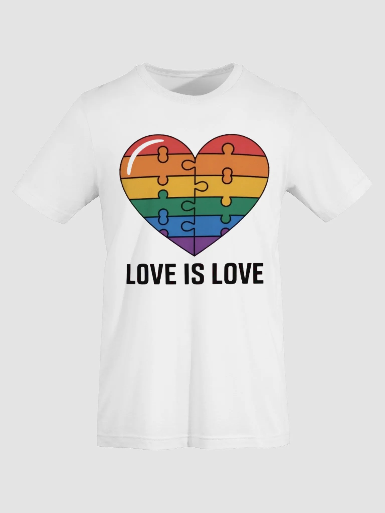 Love is Love Pride T-Shirt | Graphic Grove | Celebrate Equality with Rainbow Heart Design product image (127)