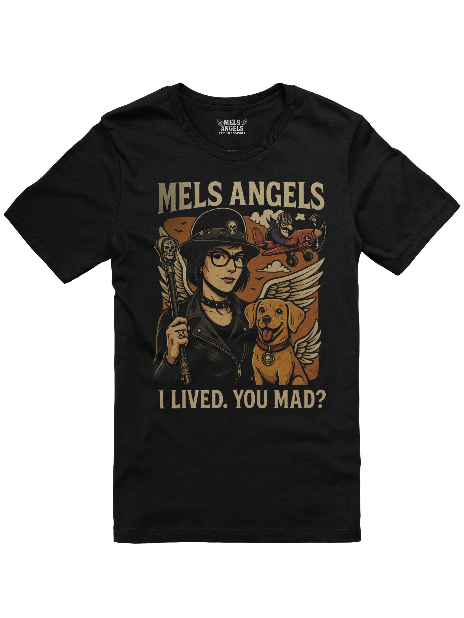 Original design- Mel’s Angels “I Lived. You Mad?” T-Shirt – Bella+Canvas Unisex Graphic Tee, Road-Worn Survivor Series product image (3)