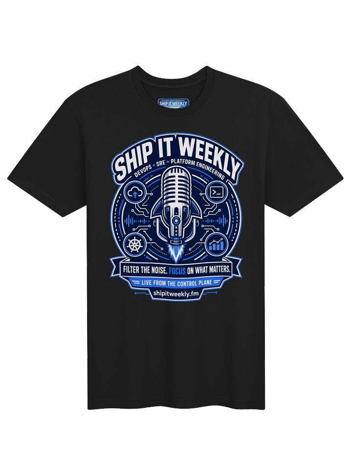 Rocket Mic Control Plane | Ship It Weekly DevOps Tee product image (1)