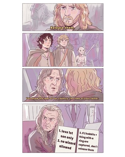 I love this one 😁 it always makes me laugh 🤣
Especially the love 1st son only 😅

.
#lotr #lotrmemes #funnylotr #thelordofther...